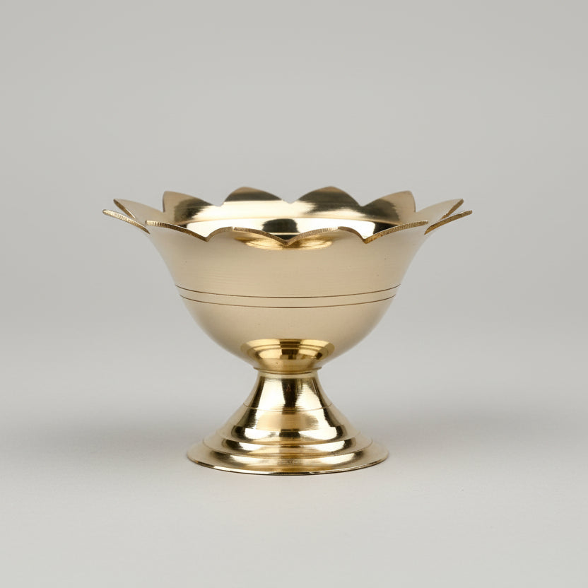 Brass Sunflower Diya-Antique Finish-Large