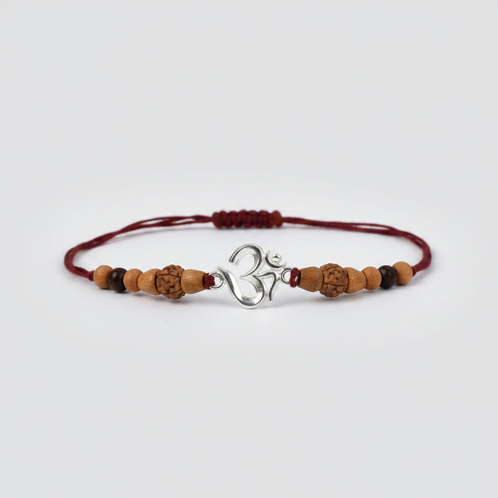 Om Rakhi with Sandalwood beads
