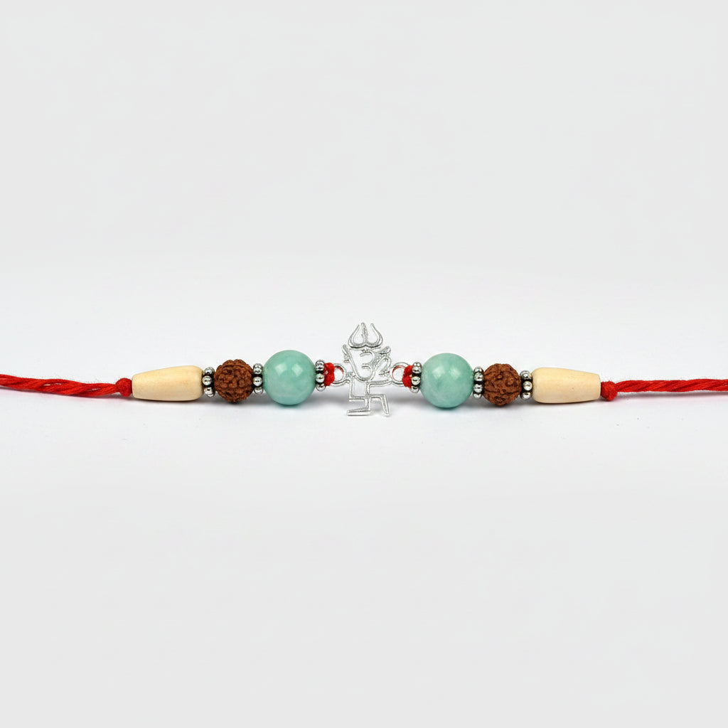 Om Rakhi with Swastik and Trishul Design