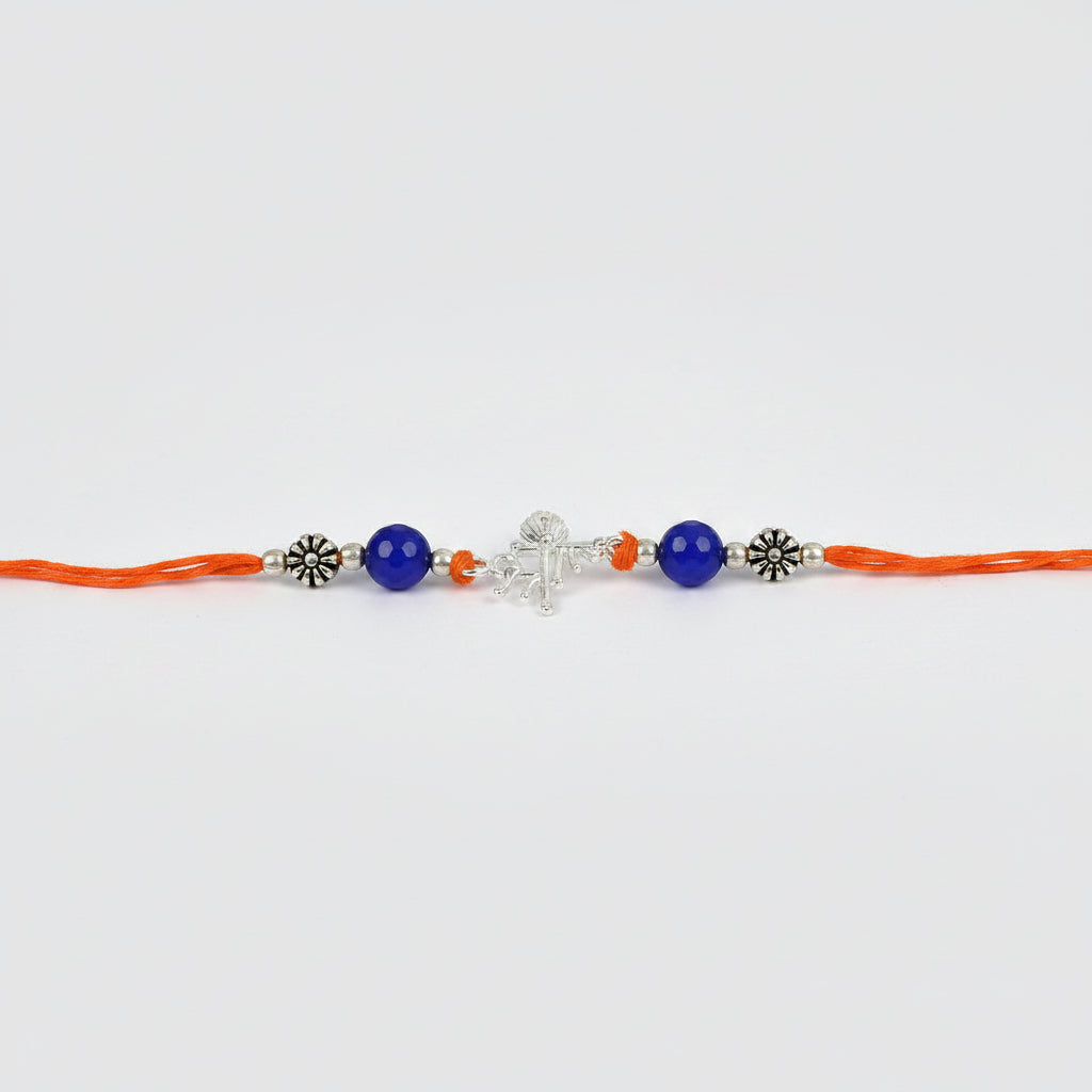 Shree Rakhi With Blue Agate beads