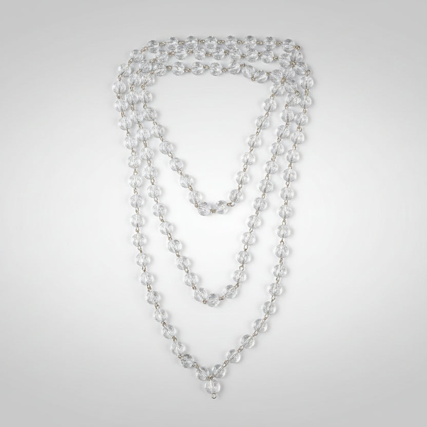 Sphatik Mala in Silver-8 mm-72+1 Beads