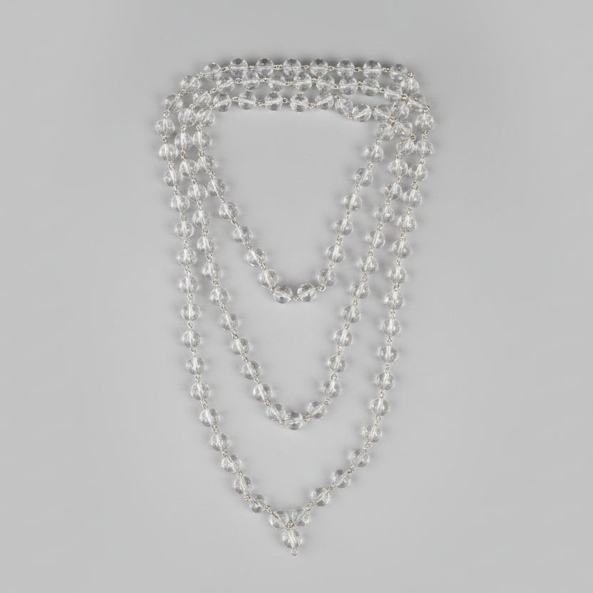 Sphatik Mala in Silver-7 mm-72+1 Beads