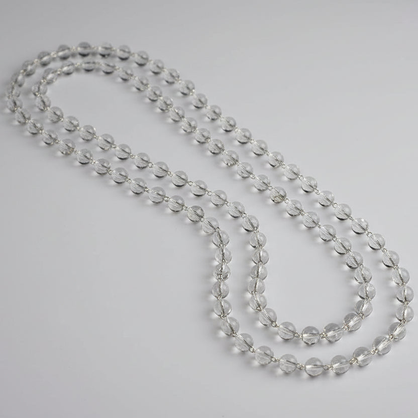 Sphatik Mala in Silver-8 mm-72+1 Beads