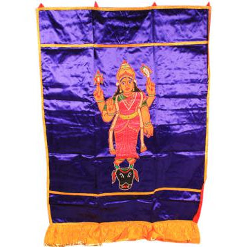Temple Curtain Vana Durga Design-Blue