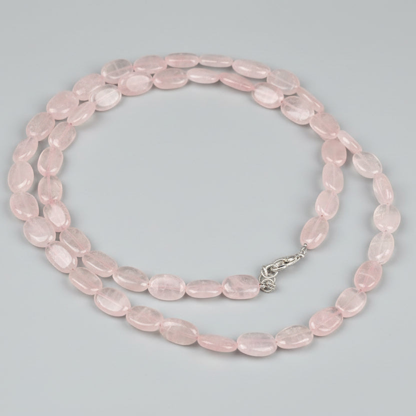 Rose Quartz Oval Mala (8 mm)-108 Beads