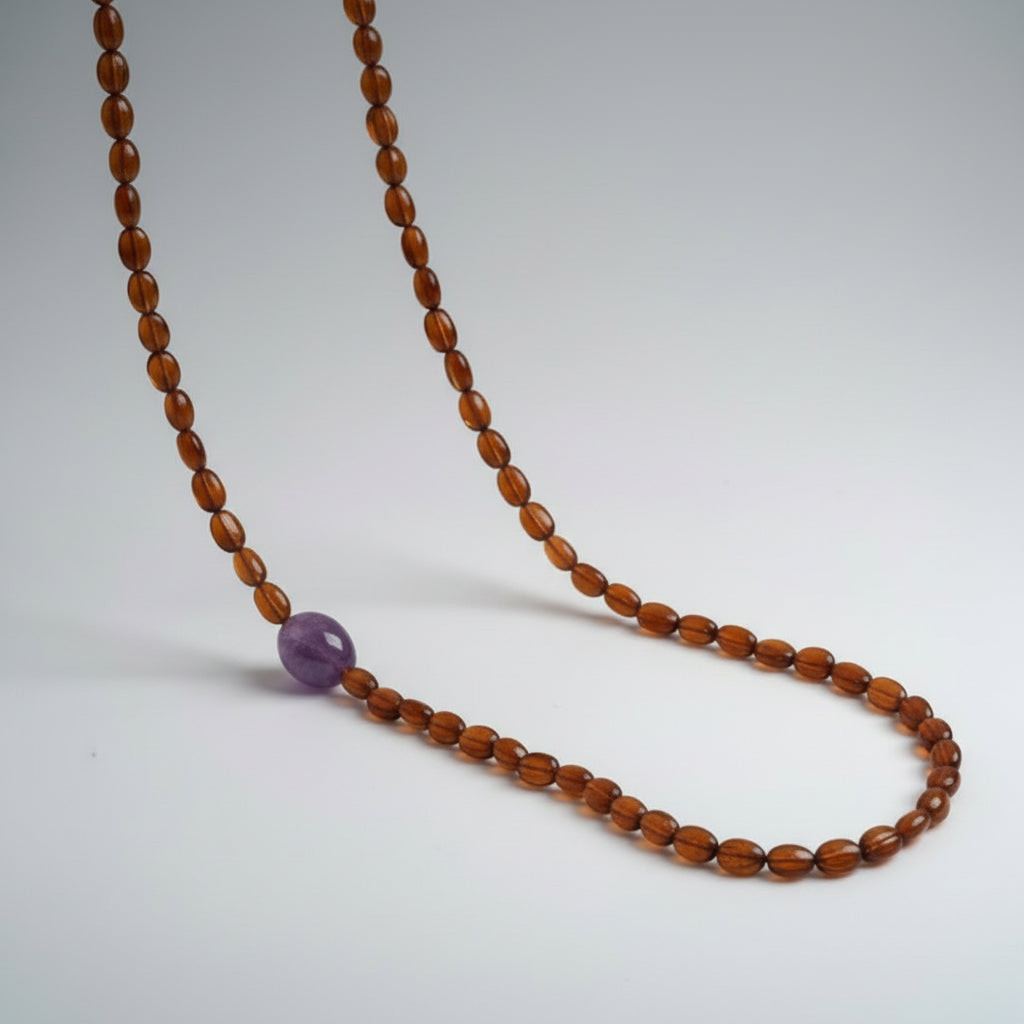 Hessonite Gomed Oval Mala-5 to 7 mm