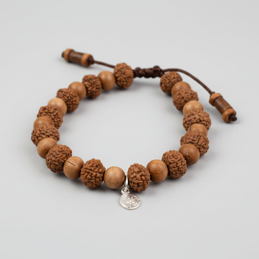 10 Mukhi Krishna Bracelet from Java with Sandalwood Beads