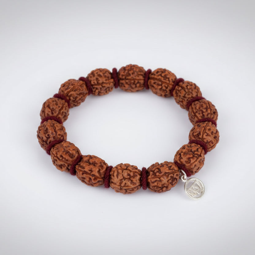 Large 4 Mukhi Brahma Bracelet-Woolen Spacers