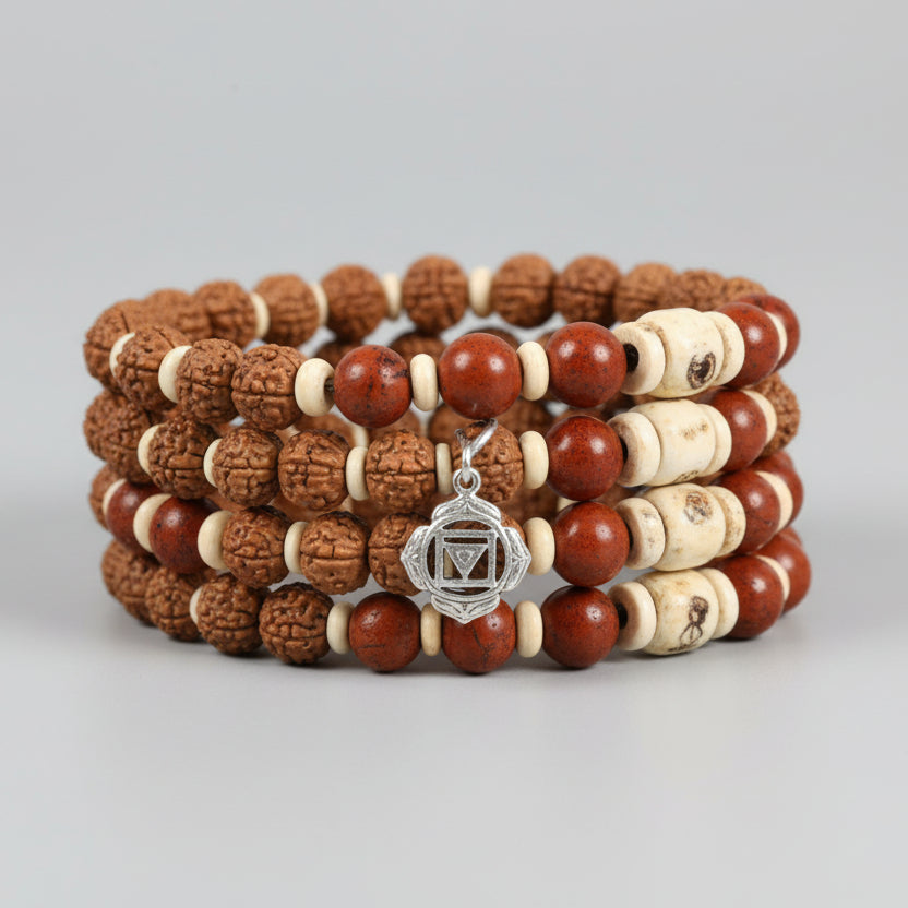 6 Mukhi Rudraksha and Jasper Bracelet - II