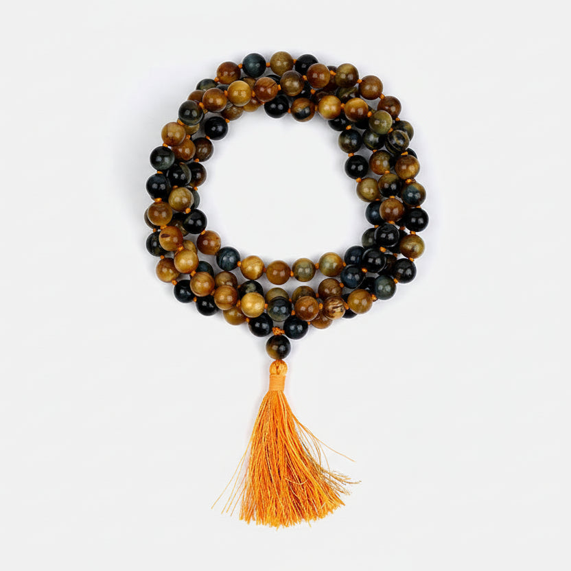 Black Cat's Eye Knotted Mala