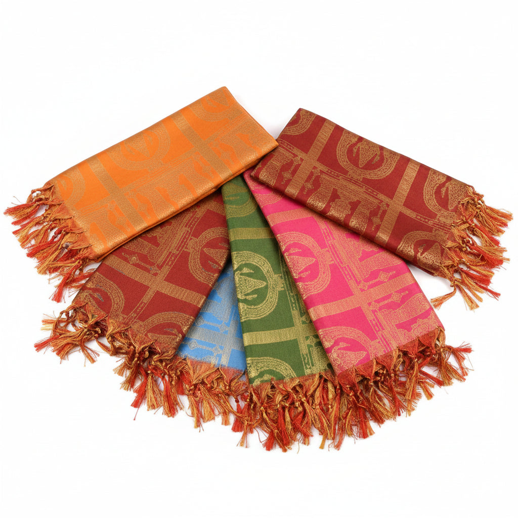 Jai Vasavi Shawl in Art Silk-Maroon