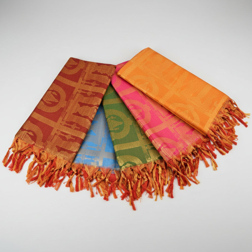 Jai Vasavi Shawl in Art Silk-Orange