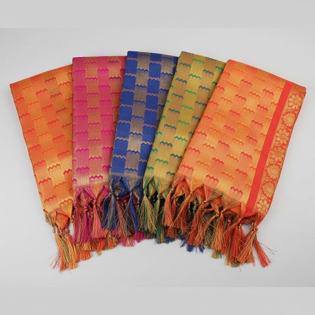 Art Silk Shawl Design IV-Green