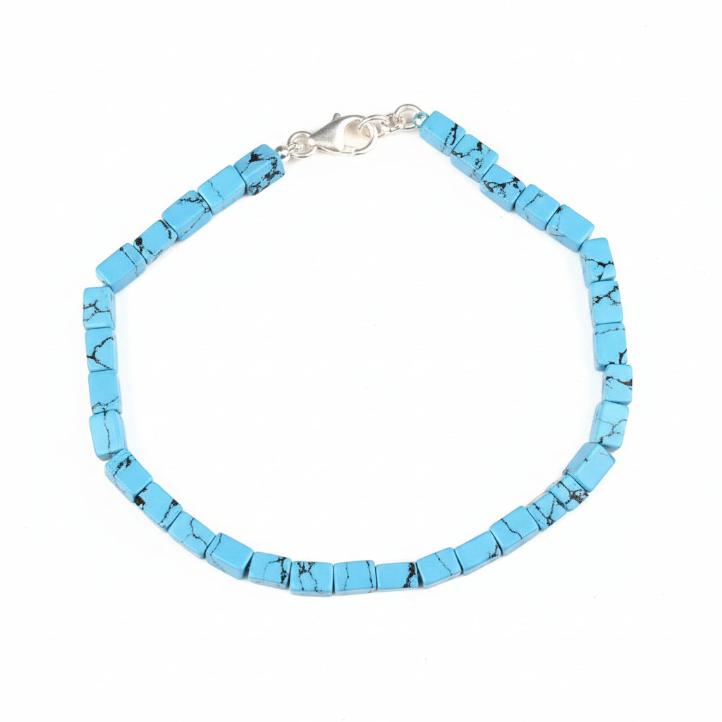 Turquoise Firoza Cuboid Beads Bracelet