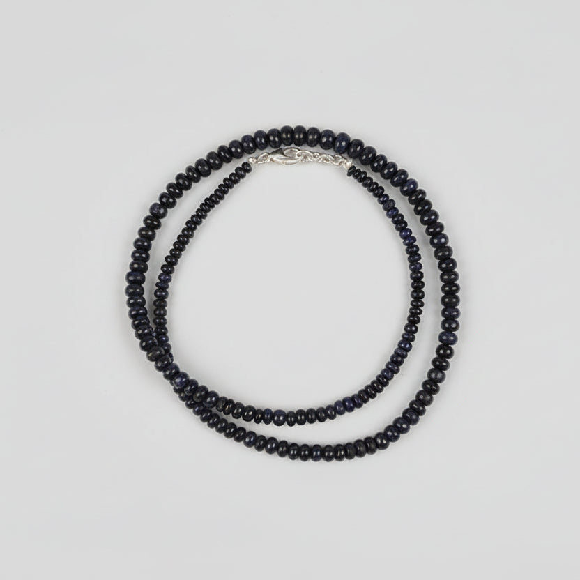 Blue Sapphire Button Shape Necklace-80 carats