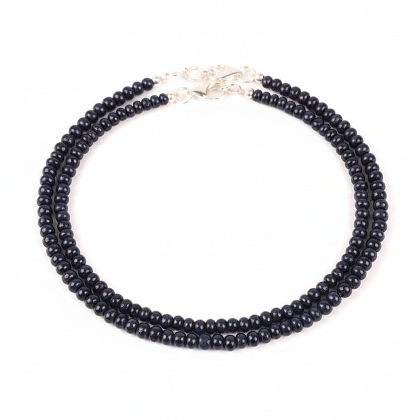 Blue Sapphire Button Shape Necklace-104 carats