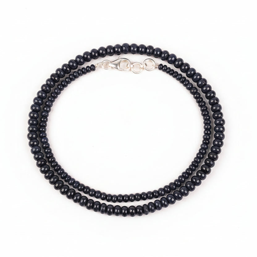 Blue Sapphire Button Shape Necklace-101.4 carats