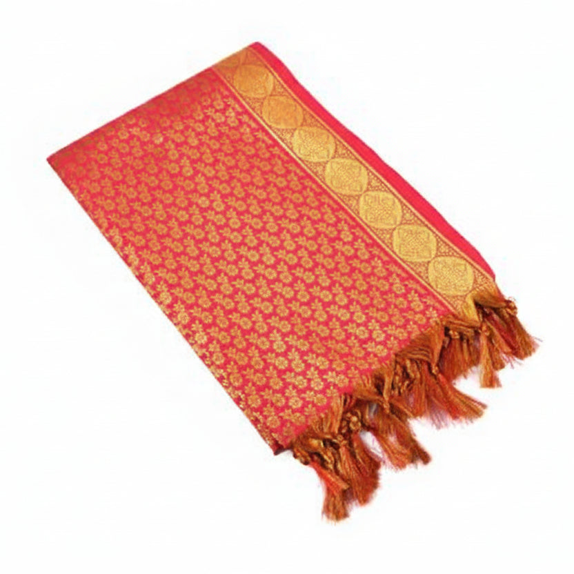 Art Silk Shawl Design VI-Saffron