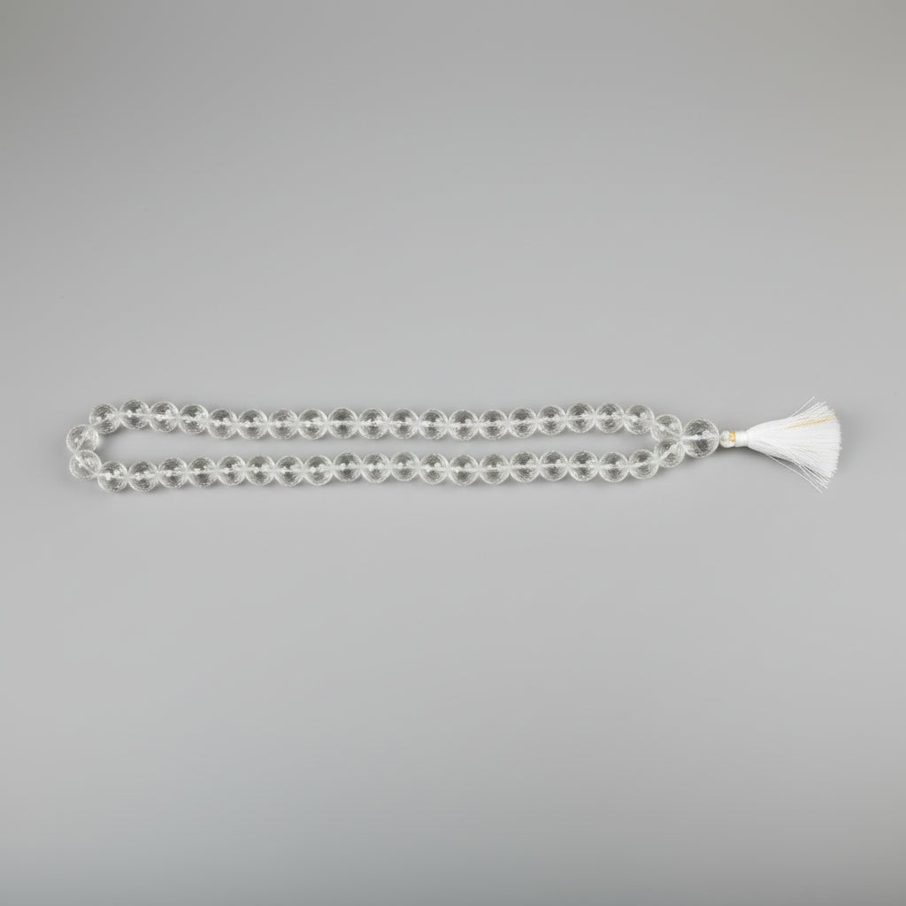 Diamond Cut Sphatik Mala-54+1 Beads (Size: 12 mm)