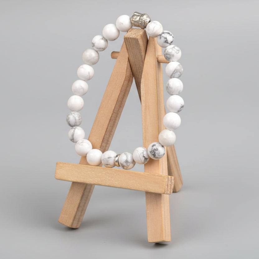 Howlite Buddha Charm Bracelet