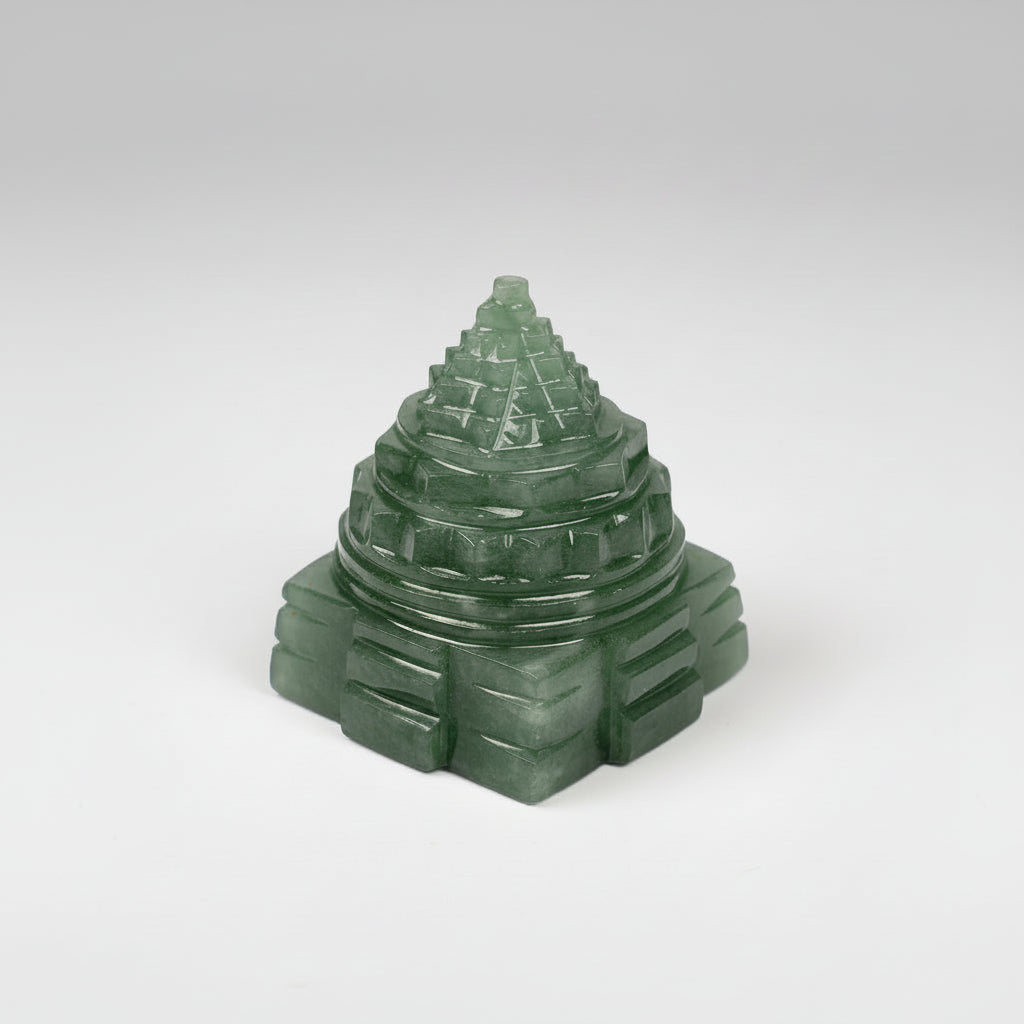 Green Jade Stone Shree Yantra - 128 gms