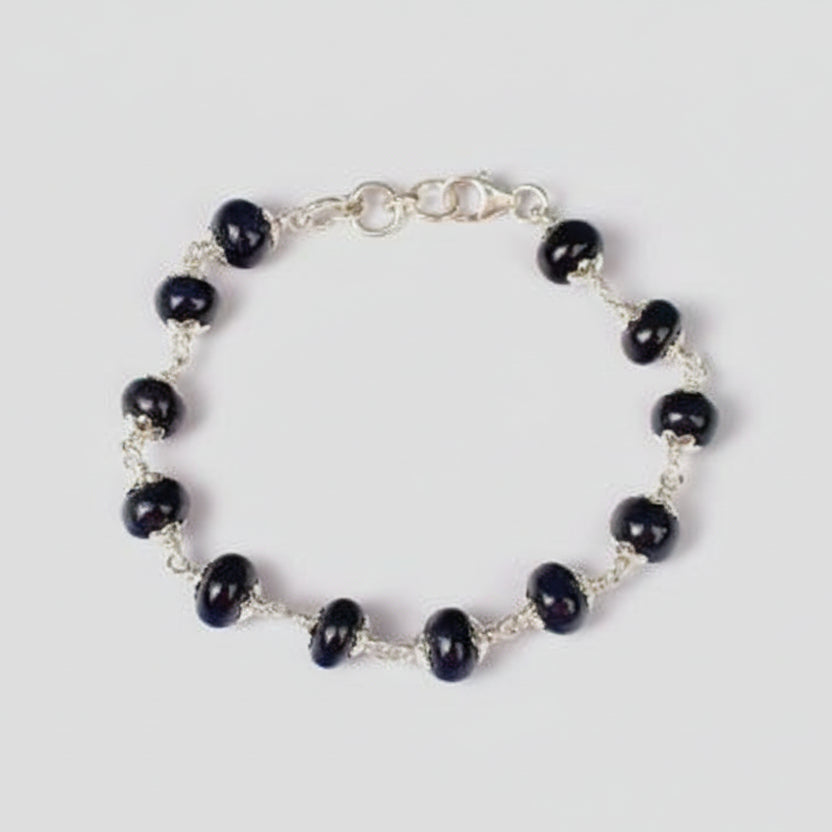 Blue sapphire Button Shape Bracelet