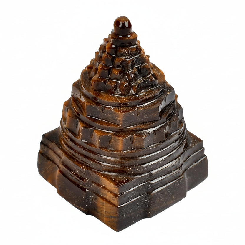 Shree Yantra in Tiger Eye Stone 130 gms