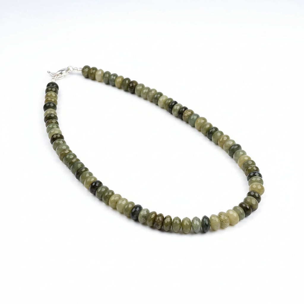 Cat's Eye Faceted Button Shape Mala-8 mm