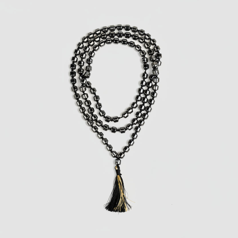 Hematite Cylindrical Beads Mala