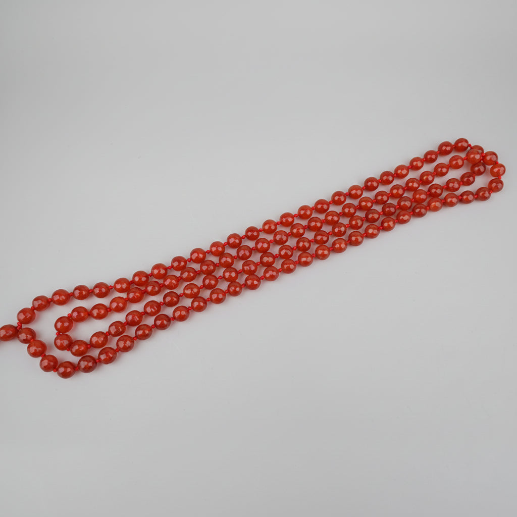 Natural Red Carnelian Faceted Beads Mala-6 mm