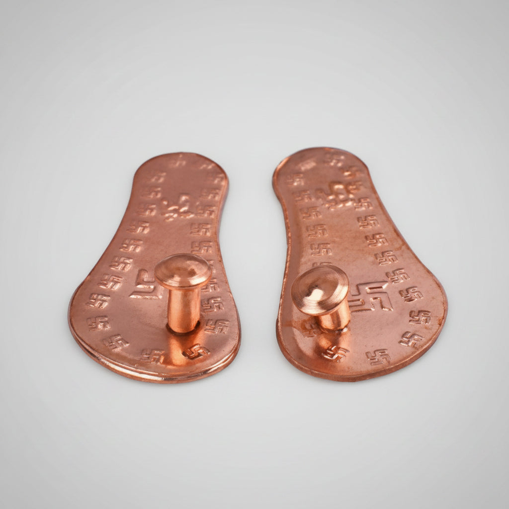 Om Swastika Charan Paduka-Gold Finish
