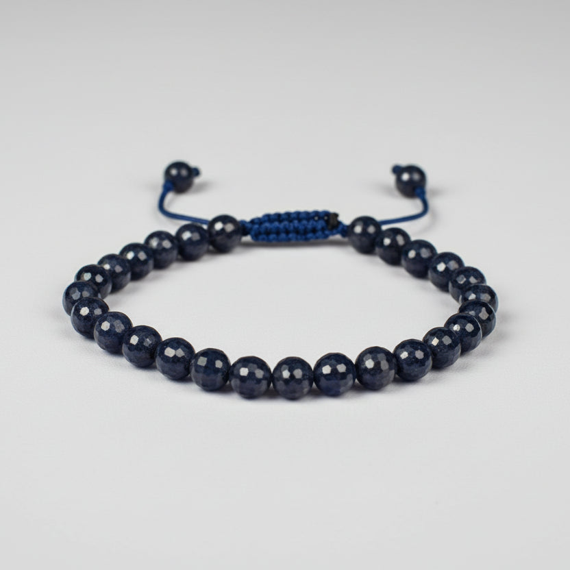 Blue Sapphire Faceted Bracelet (Round Shaped) I