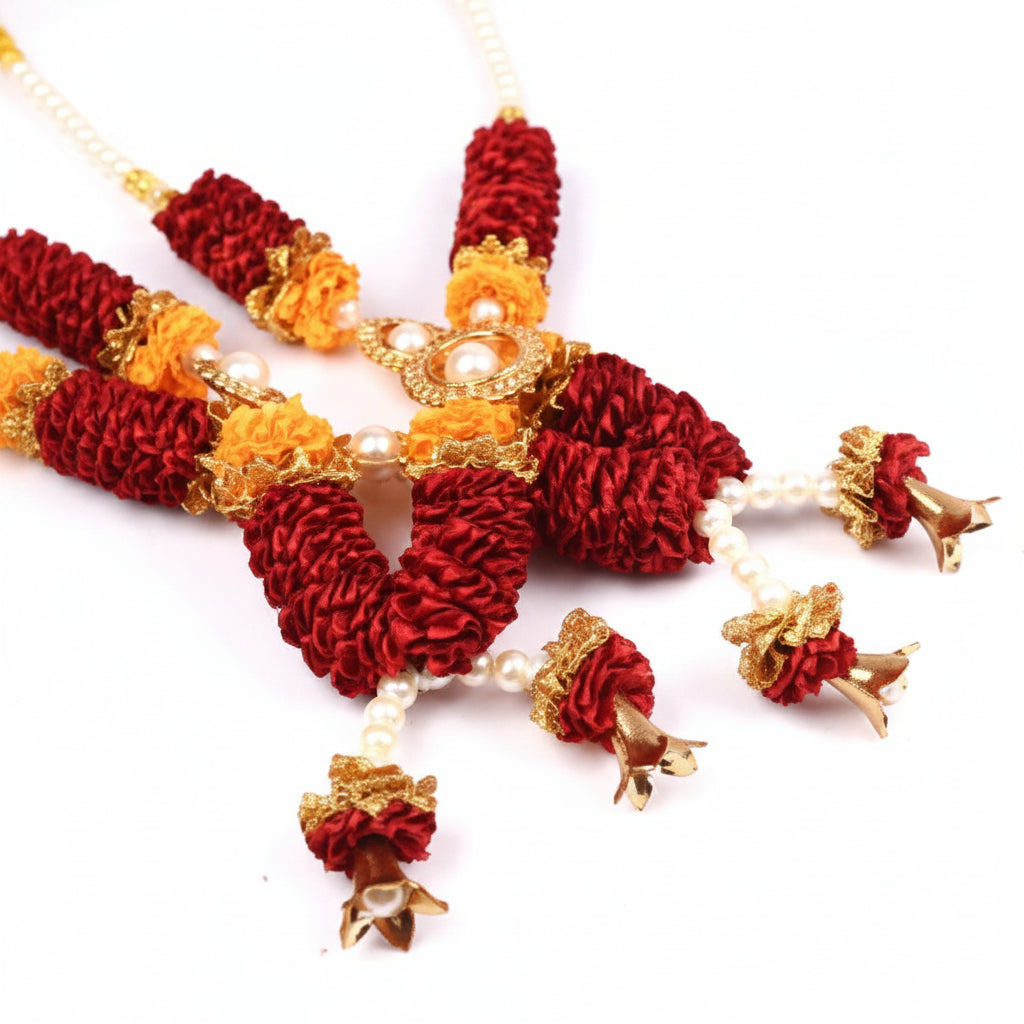 Pearl Deity Garland Design XX-Maroon