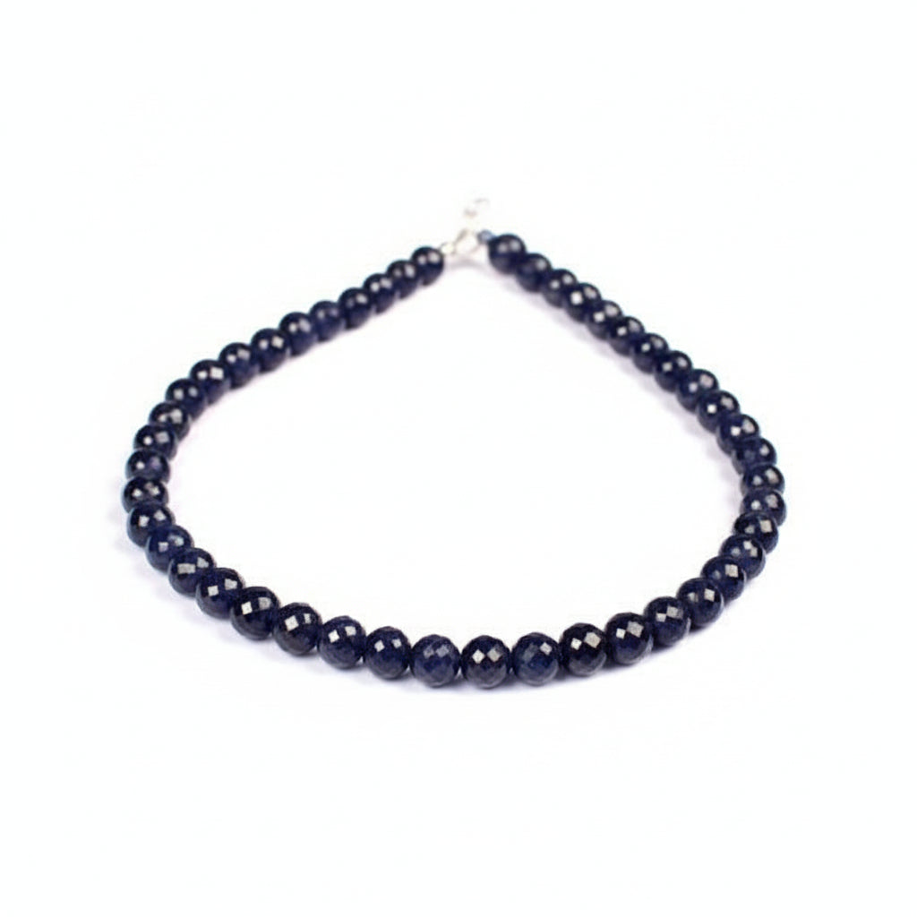 Blue Sapphire Faceted Necklace (II)-7 mm