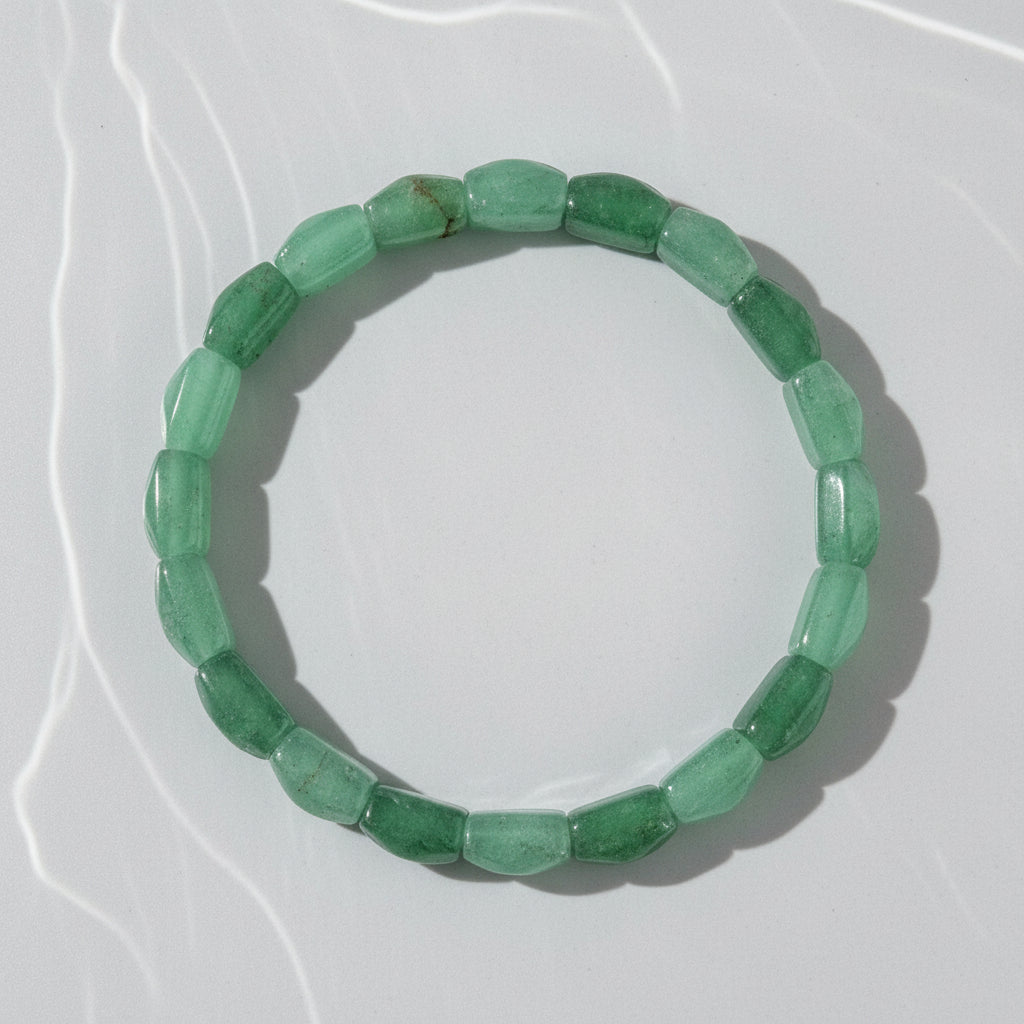 Green Jade Bracelet Square Beads