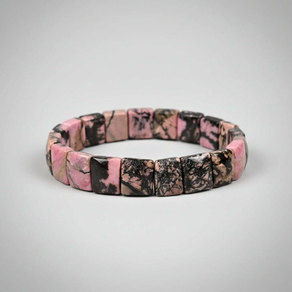 Rhodolite Square Beads Bracelet
