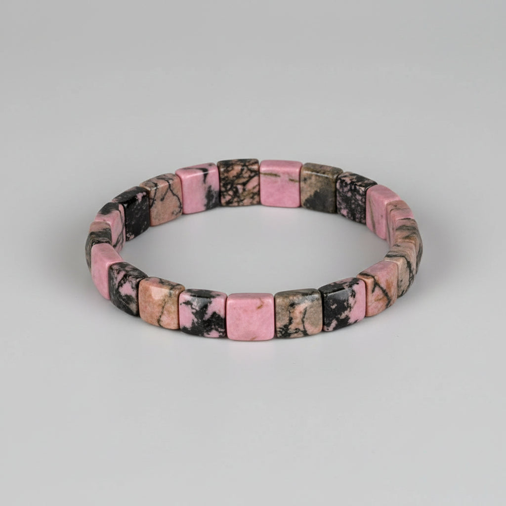 Rhodolite Square Beads Bracelet