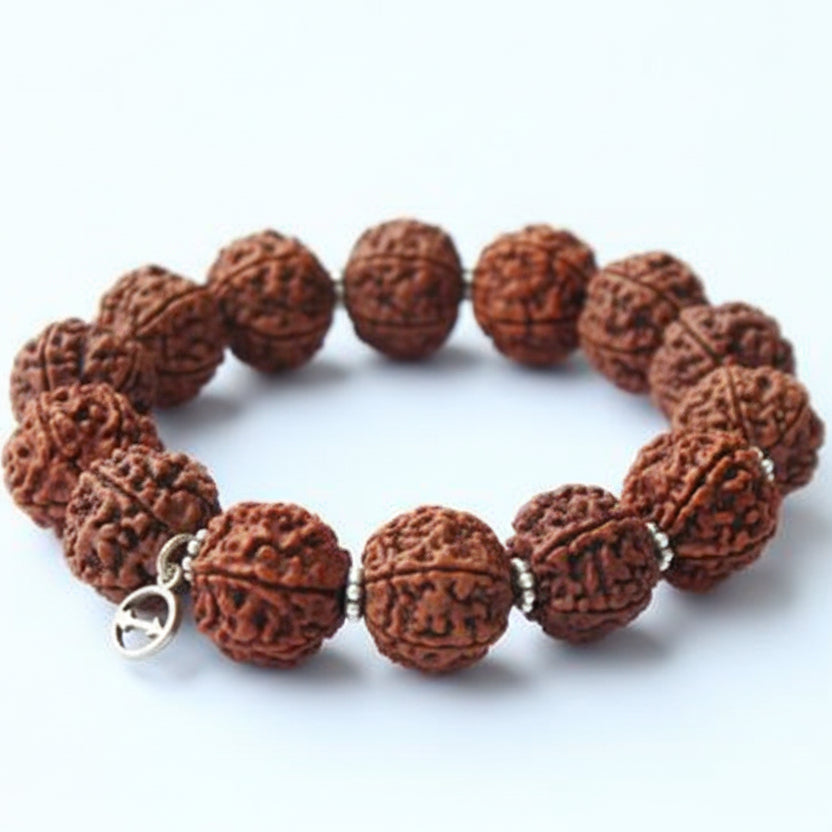 7 Mukhi Mahalakshmi Bracelet-Large-Woolen Spacers