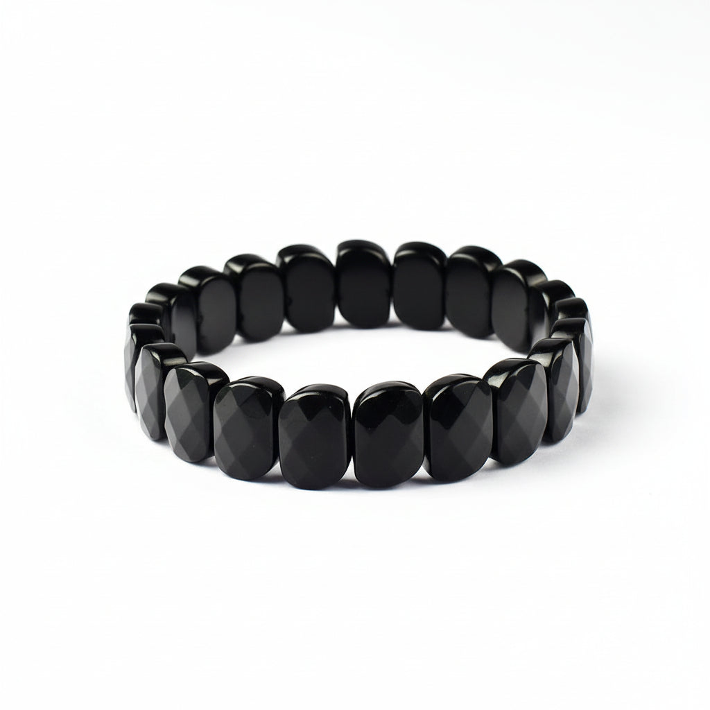 Black Jade Bracelet (Faceted Beads)