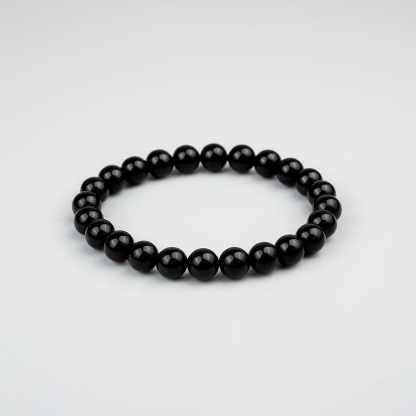 Black Tourmaline Bracelet (Design I)-8 mm