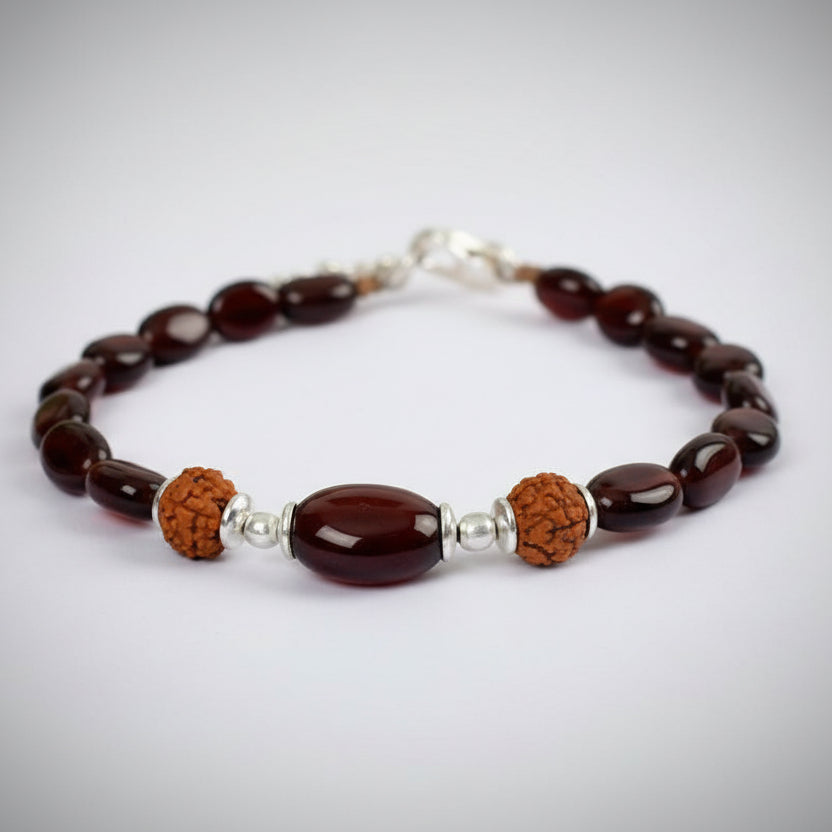 Rudraksha and Gomed Bracelet (60 carats)