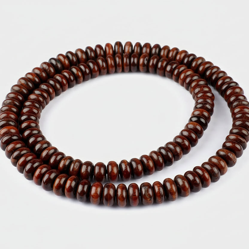 Red Tiger Eye Mala (Button Shaped)