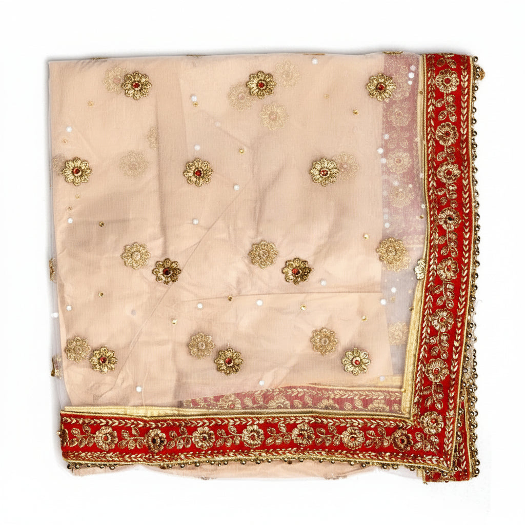 Netted Chunri (Design XIV)-White