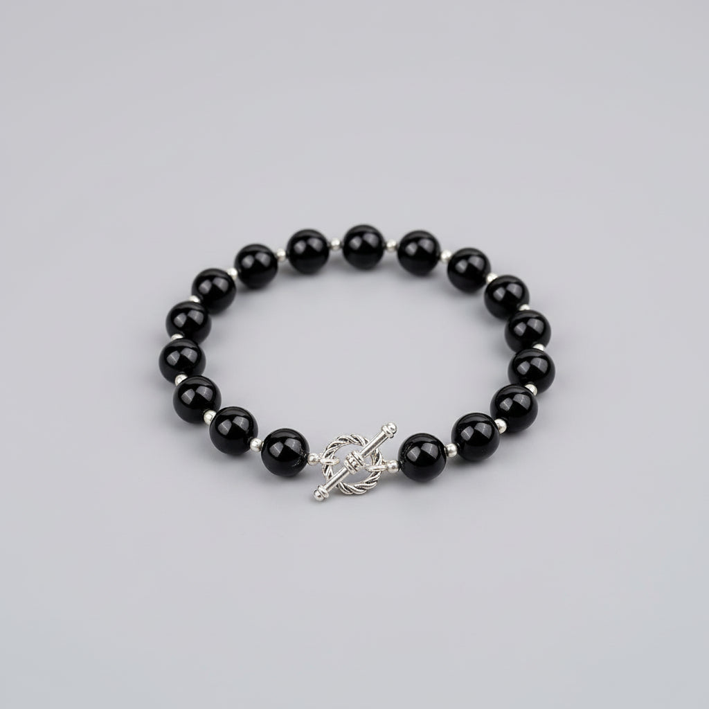 Black Tourmaline Bracelet (Design II)-6 mm