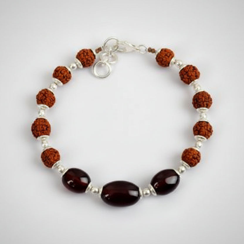 Rudraksha and Gomed Bracelet (25 carats)