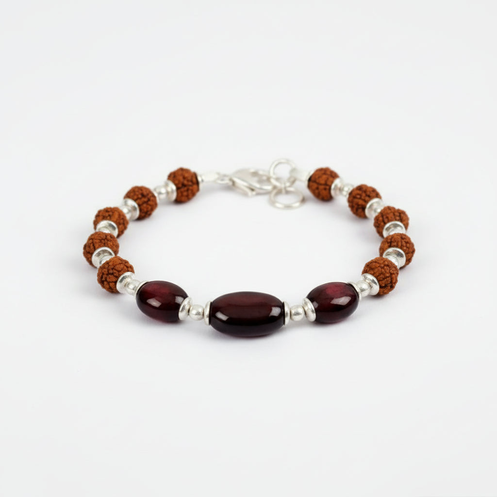 Rudraksha and Gomed Bracelet (25 carats)