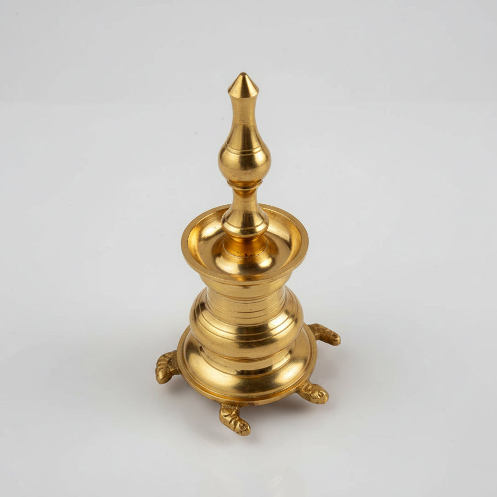 Kurma Samai Lamp In Brass-One Piece