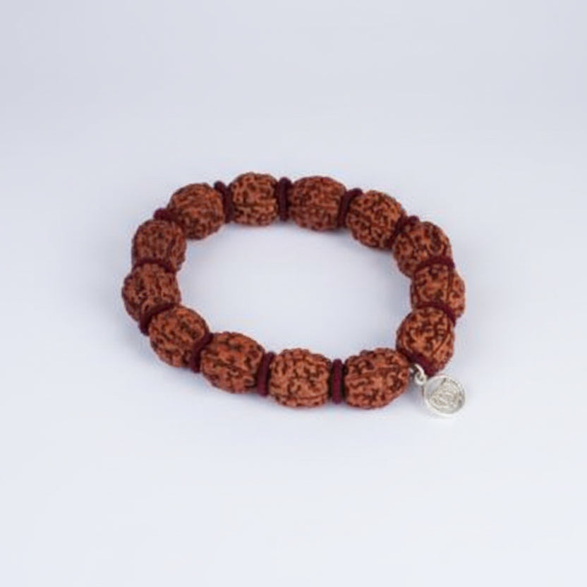 Large 4 Mukhi Brahma Bracelet-Woolen Spacers