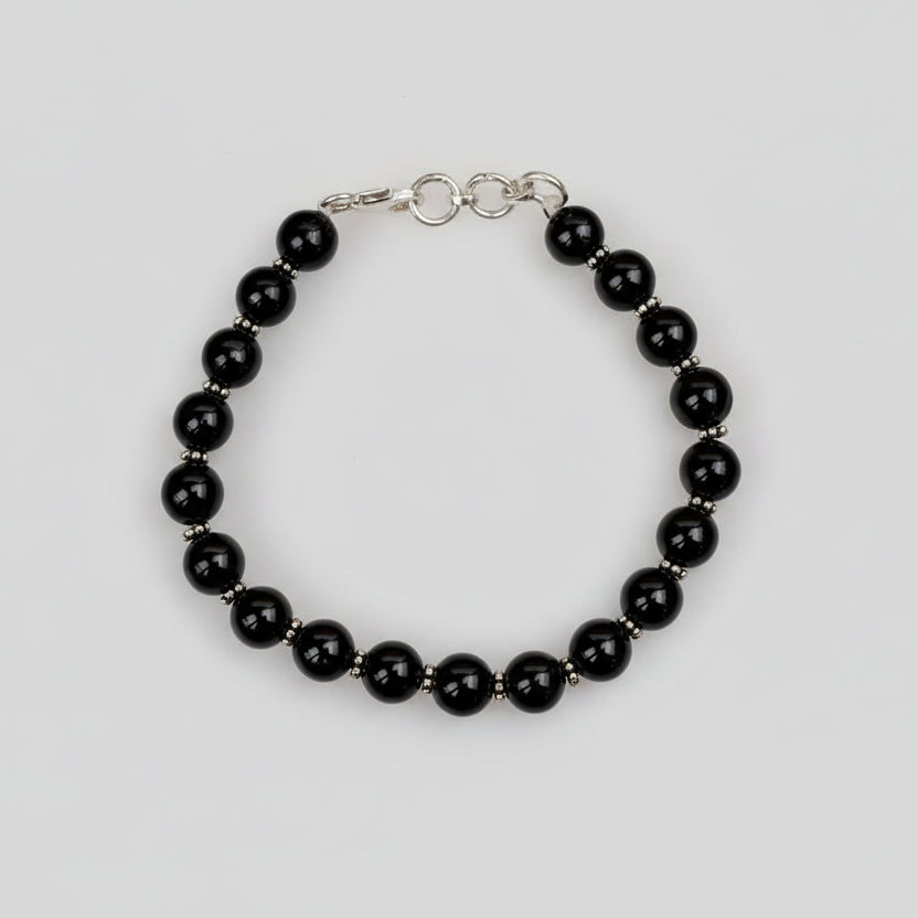 Black Tourmaline Bracelet (Design III)-8 mm