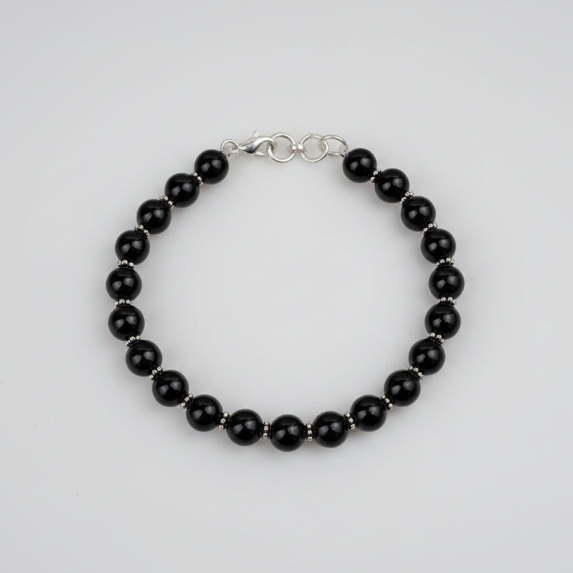 Black Tourmaline Bracelet (Design III)-6 mm